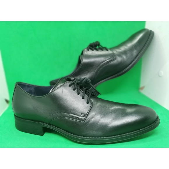 Cole Haan Men\'s Hawthorne Plain Oxford Black Leather US Size 9.5 M Dress Shoes